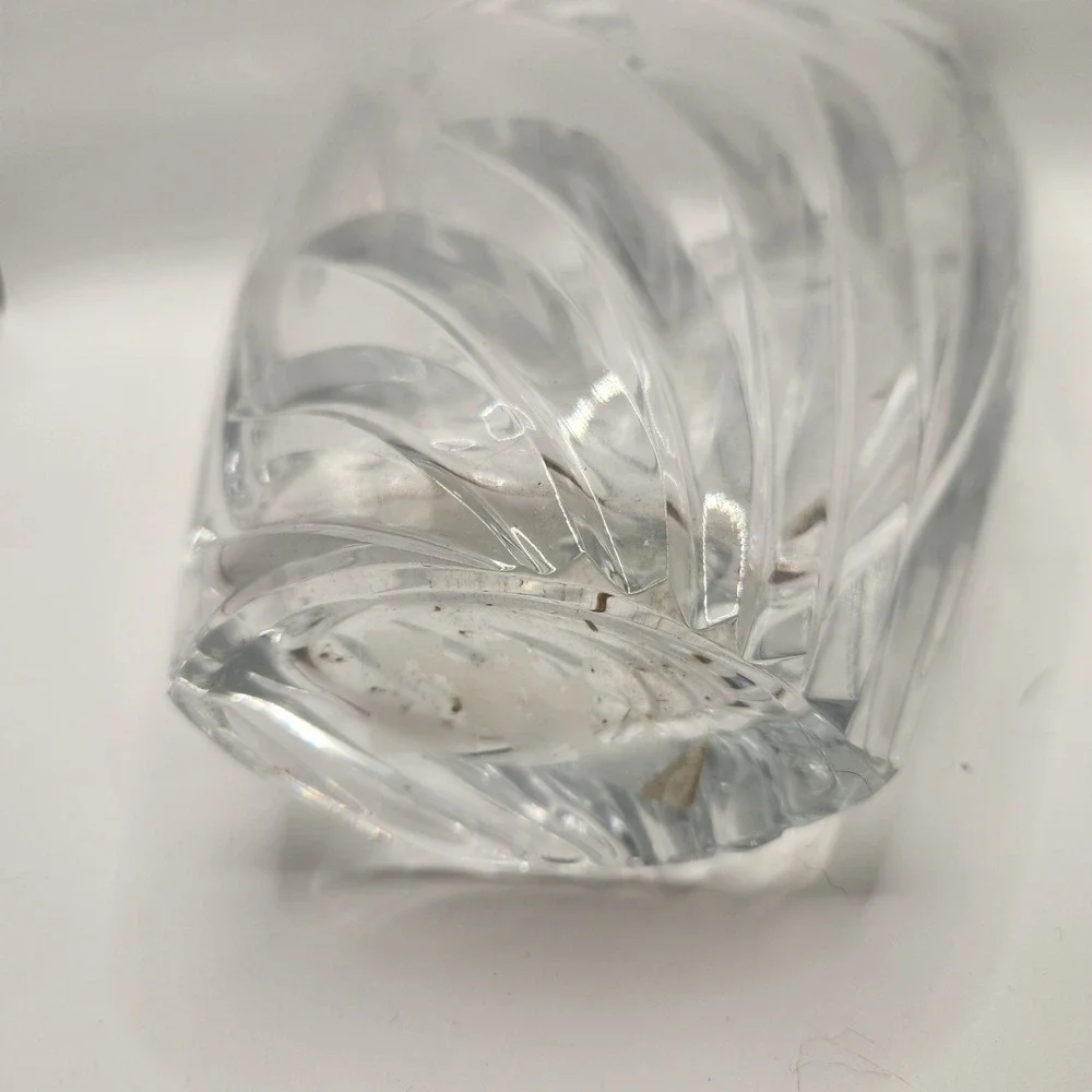 Mikasa Crystal Zephyr Asymmetrical Flared Vase Clear Cut Glass 10 Inch